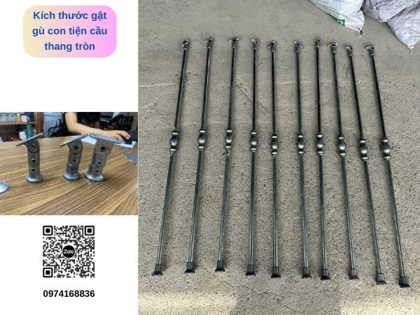 Mẫu Con tiện cầu thang sắt có sử dụng khớp nối Gật Gù